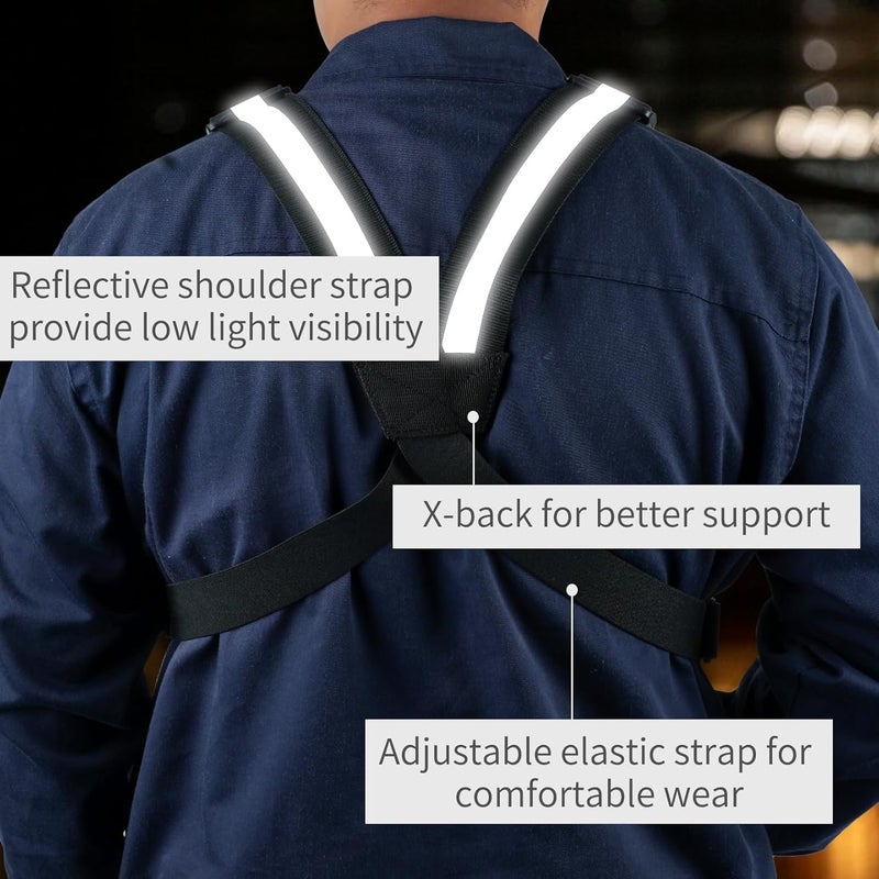 KUNN Radio Harness with Reflective Straps, Micro Rig Harness Chest Pack Tactical Vest Radio Holster Bag - Image 4